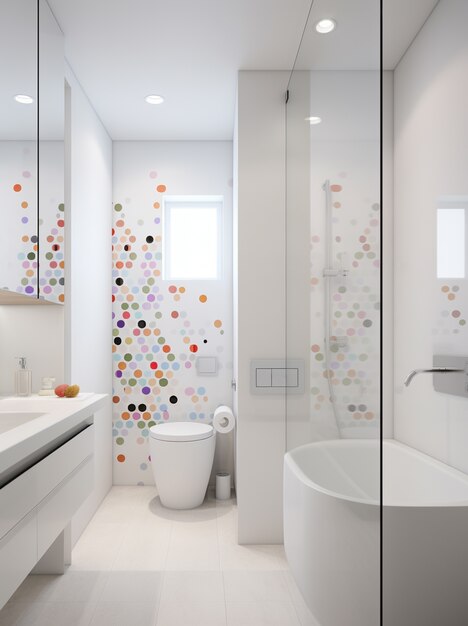 Baño pequeño con estilo moderno generado por ai