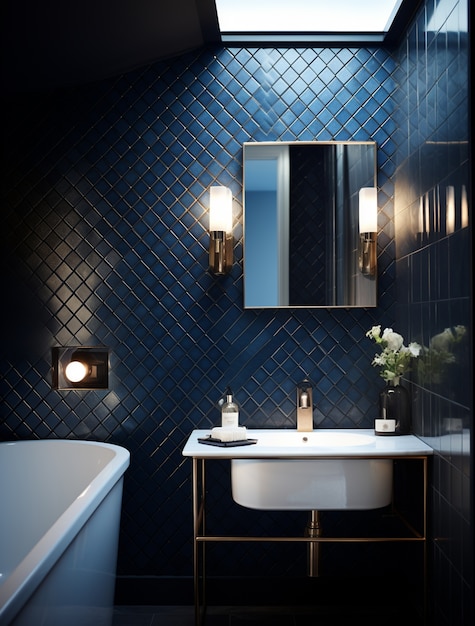 Baño pequeño con estilo moderno generado por ai