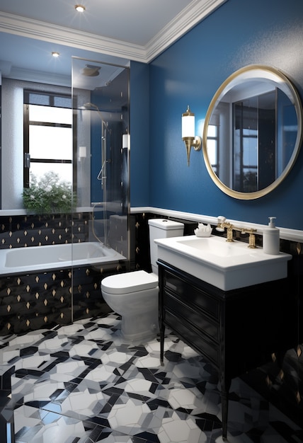 Baño pequeño con estilo moderno generado por ai