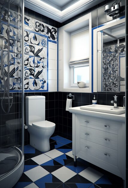 Baño pequeño con estilo moderno generado por ai