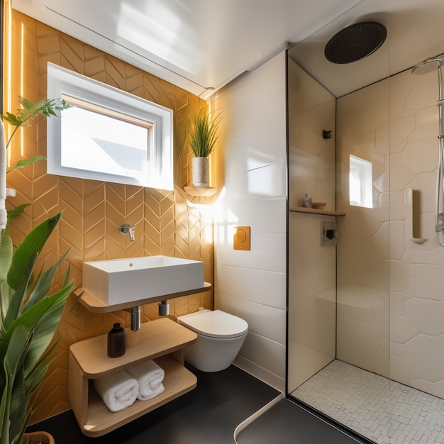 Baño pequeño con estilo moderno generado por ai