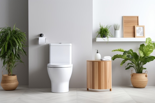 Baño pequeño con estilo moderno y plantas