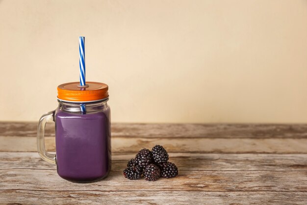 Batido de moras con espacio de copia