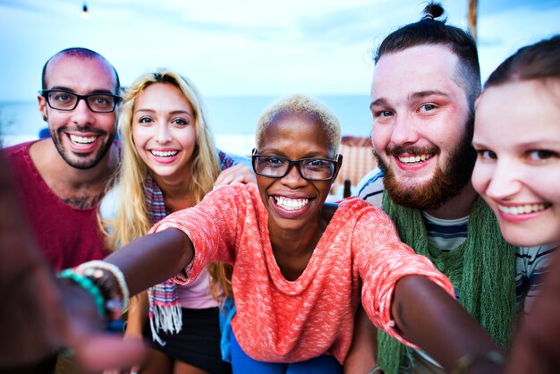 Beach Summer Party Togetherness Selfie Concept