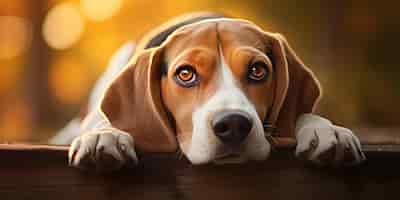 Foto gratuita un beagle relajado con una mirada reflexiva y orejas caídas