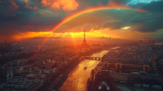 Foto gratuita beautiful rainbow in nature