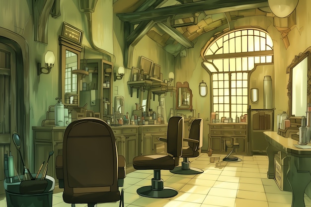 Foto gratuita beauty salon with cosmetology equipment in anime style