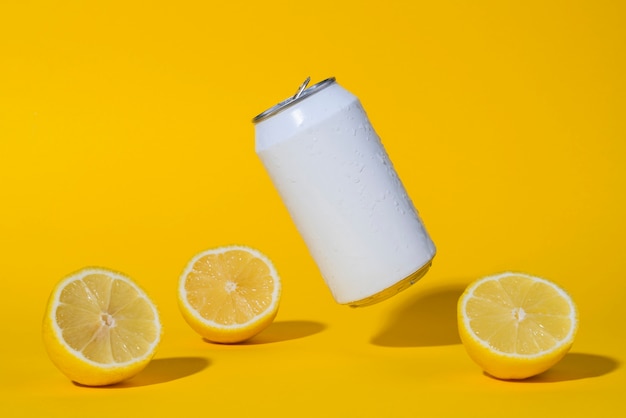 Bebida refrescante con arreglo de limón.