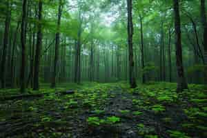 Foto gratuita bella escena del bosque japonés