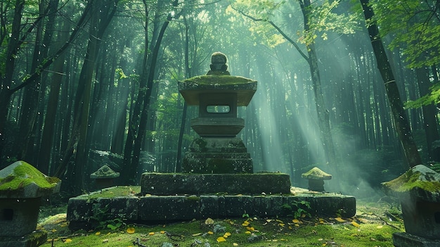 Foto gratuita bella escena del bosque japonés