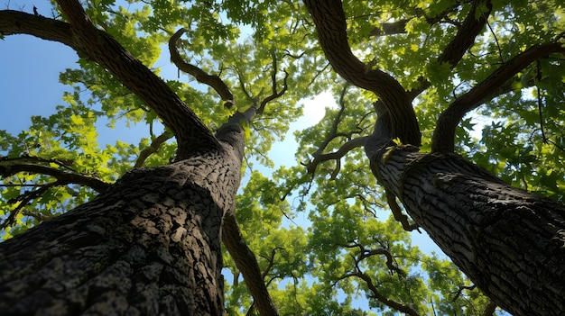 Foto gratuita bella perspectiva del dosel de los árboles con el paisaje natural