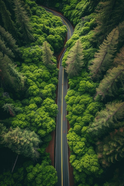 Bella perspectiva del dosel de los árboles con el paisaje natural