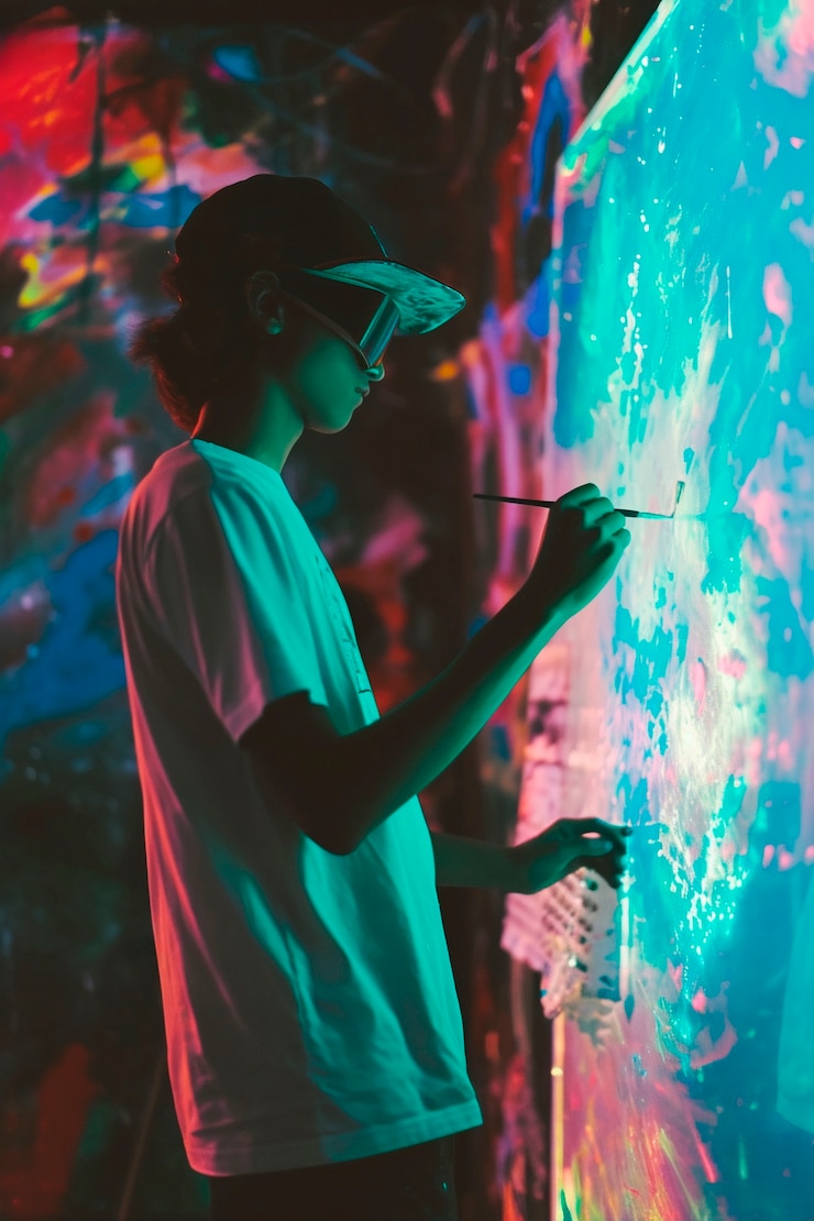 Foto gratuito la belleza del arte digital a través de experiencias inmersivas.