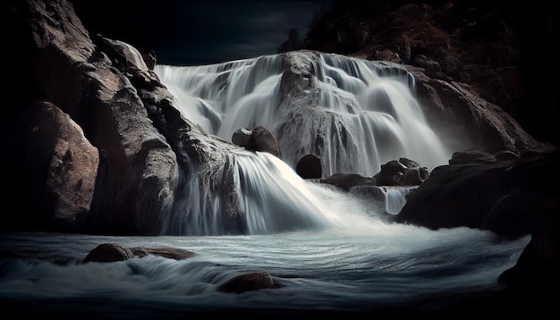 Foto gratuita belleza natural en roca de agua y paisaje generado por ia