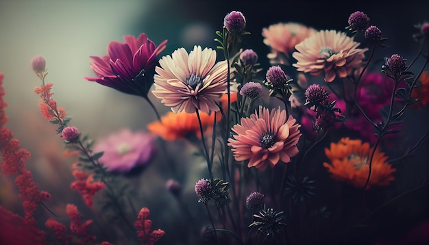 La belleza de la naturaleza capturada en una flor de colores cerca de la IA generativa