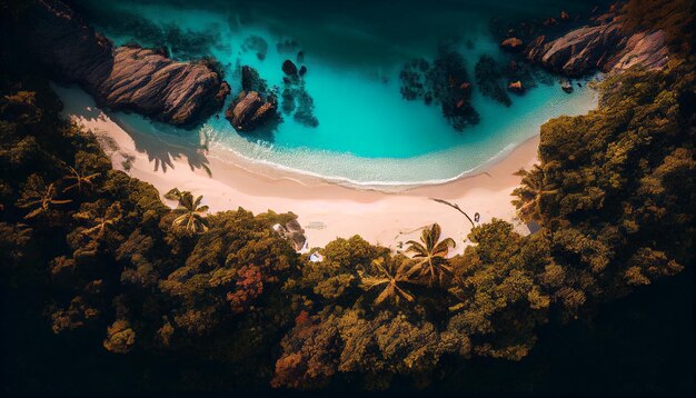 La belleza de la naturaleza revelada en las aguas turquesas de la costa IA generativa