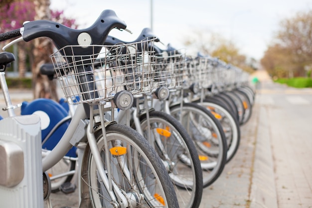 Foto gratuita bicis de alquiler en la calle