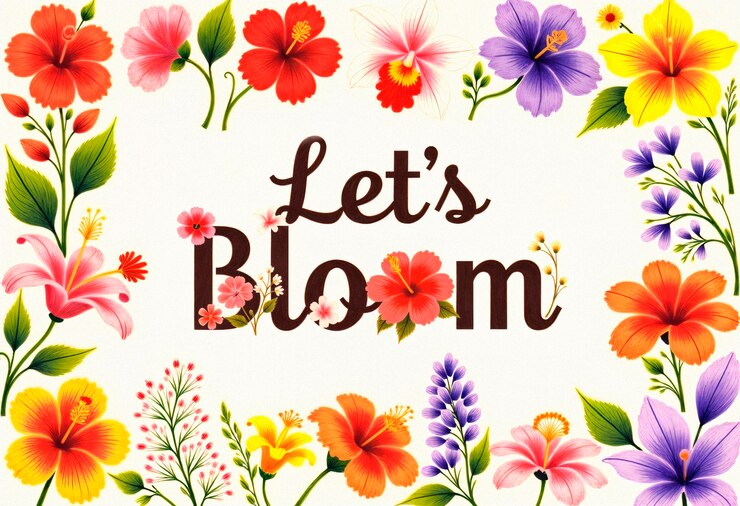 Foto gratuito bienvenido al diseño de tipografía de primavera