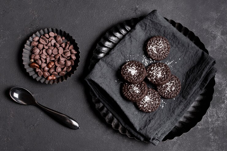 Photo Gratis biskuit tampilan atas dengan chocolate chips
