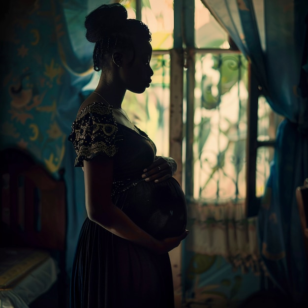 Foto gratuita black pregnant women posing