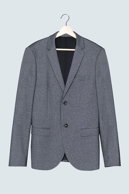 Blazer gris en percha ropa casual de moda masculina