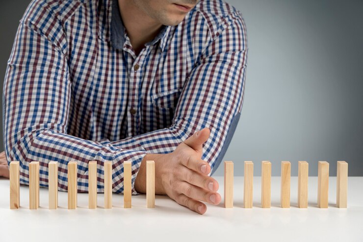 Foto gratuito bloques de madera de dominó