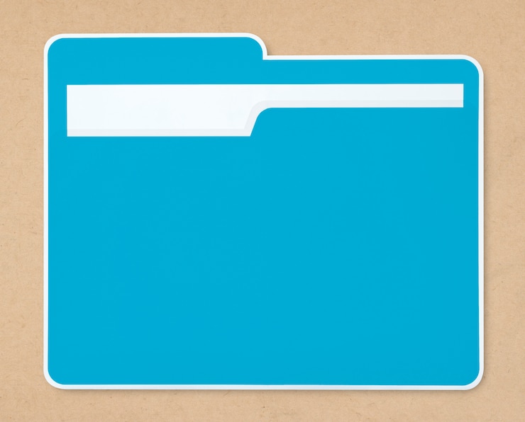 Photo Gratis blue document folder icon isolated