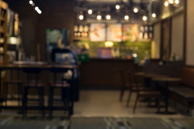 Blur café cafetería restaurante con bokeh de fondo.