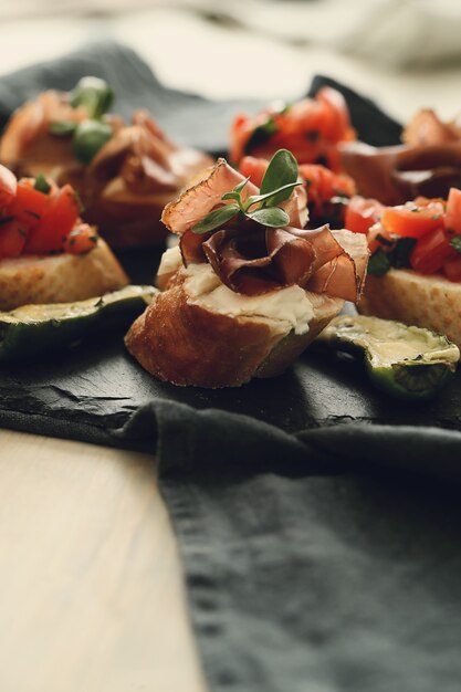 Bocadillos de tocino. Tapas tradicionales españolas