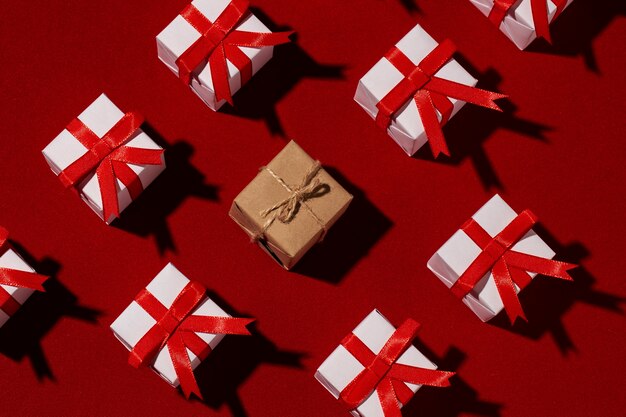 Bodegón de cajas de regalo de navidad