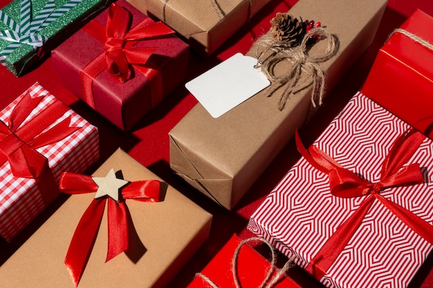 Bodegón de cajas de regalo de navidad