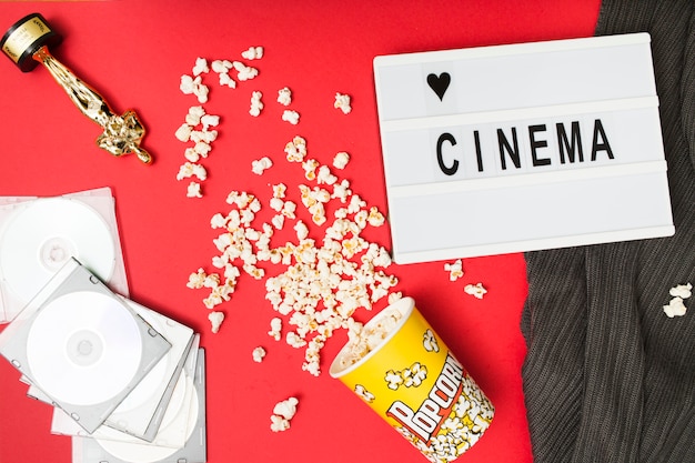 Foto gratuita bodegón de cine