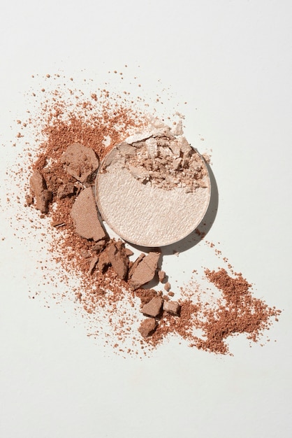 Bodegón de combinación de texturas de maquillaje