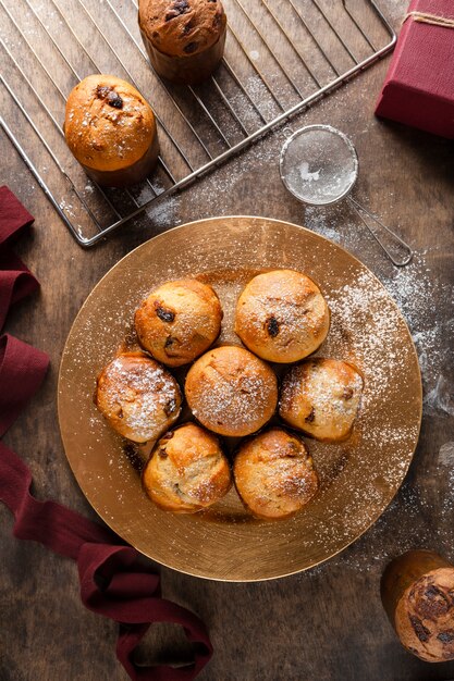 Bodegón delicioso panettone composición