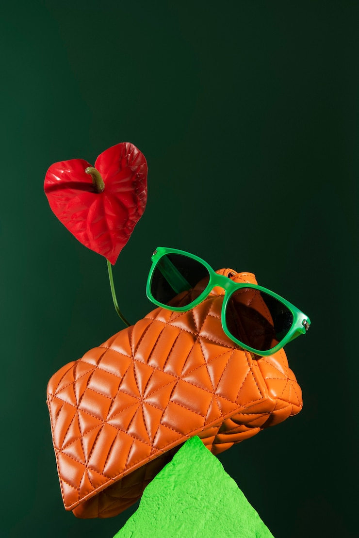 Foto gratuito bodegón con pequeños objetos decorativos con colores vivos