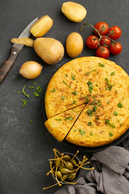 Bodegón de tortilla española de patata