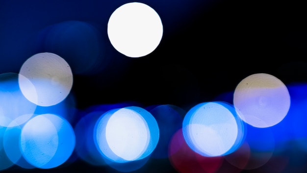 Bokeh azul abstracto fondo de luces borrosas