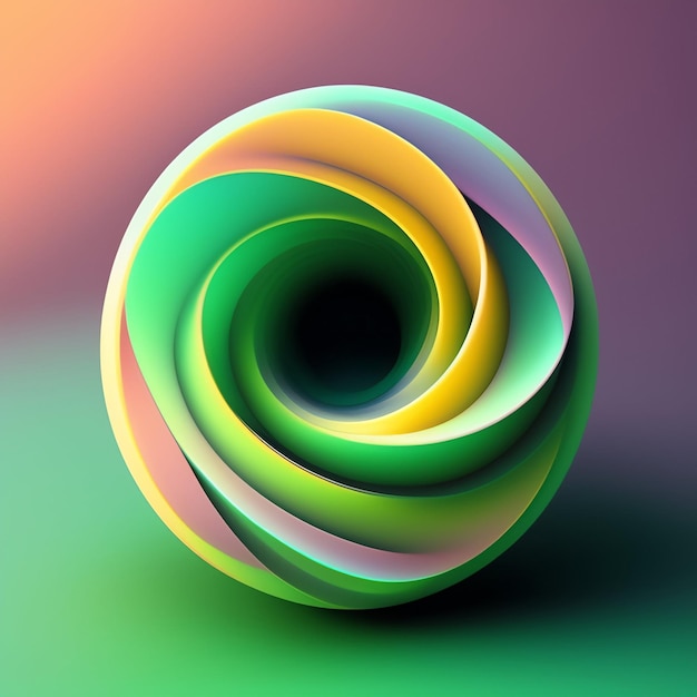 Una bola de colores con un gran círculo en el medio.