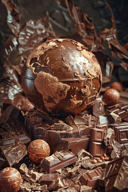 Bola mundial para la celebración del día del chocolate