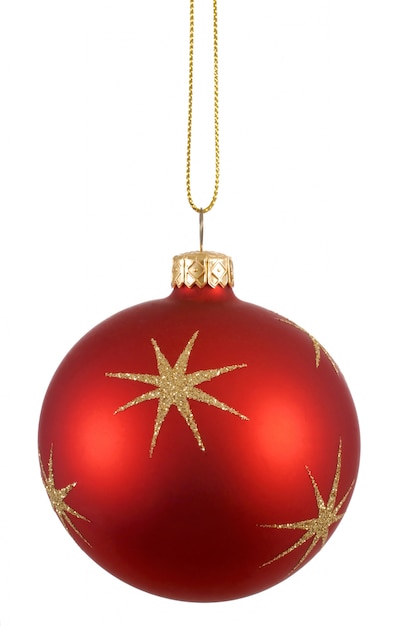 Bola roja de árbol de navidad 