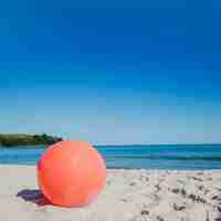 Foto gratuita bola del viento en la playa arenosa