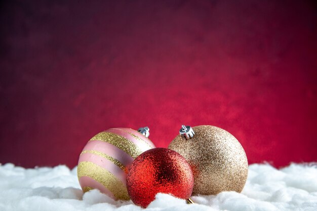 Bolas de árbol de Navidad de vista frontal