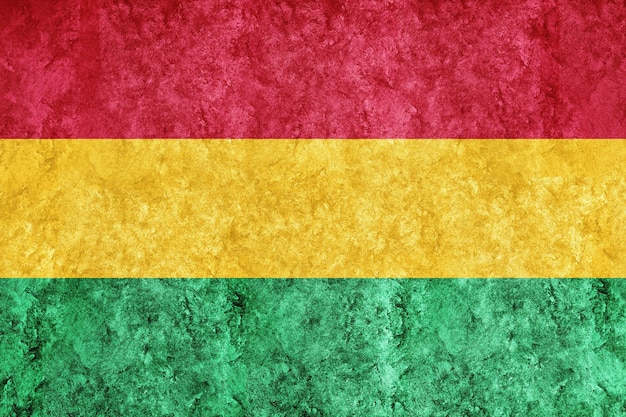 Foto gratuita bolivia bandera metálica, bandera texturizada, bandera grunge