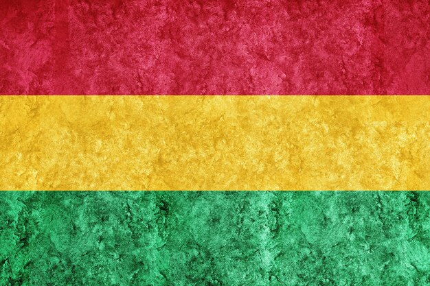 Bolivia Bandera metálica, bandera texturizada, bandera grunge
