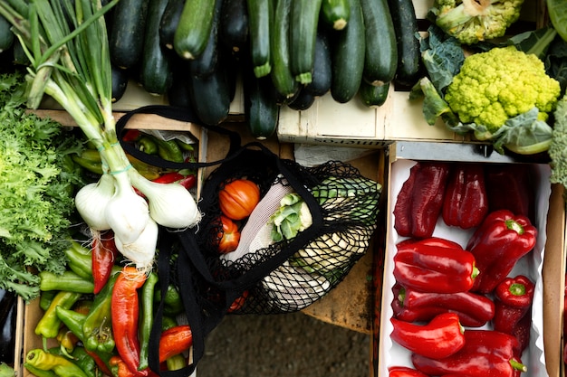 Foto gratuita bolsa cero residuos para alimentos