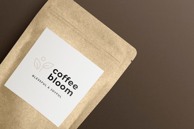 Bolsa de papel artesanal en grano de café