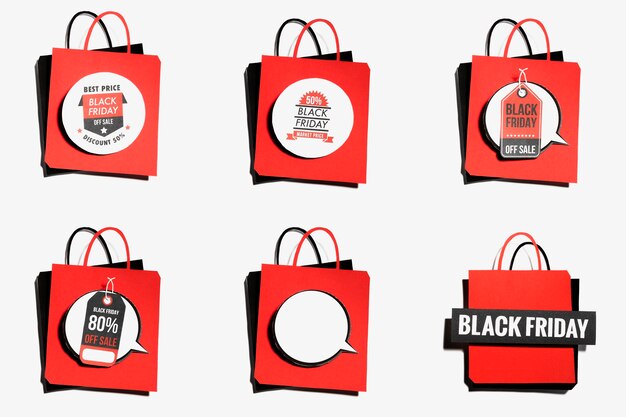 Bolsa roja con ofertas Black Friday