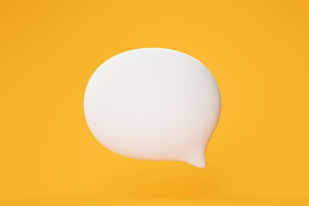 Bomba de habla blanca mensaje de chat icono de comunicación signo o símbolo fondo ilustración 3D