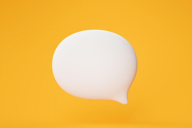 Bomba de habla blanca mensaje de chat icono de comunicación signo o símbolo fondo ilustración 3D