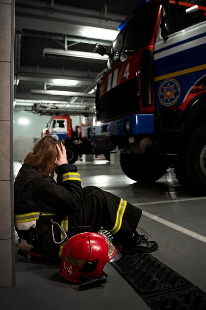 Bombero listo para su misión.